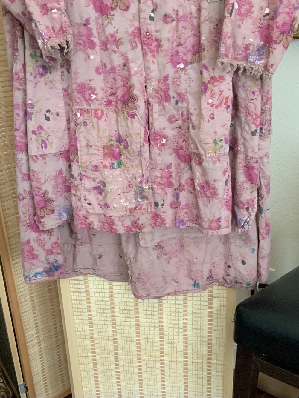 magnolia Pearl Rosewalk Bohemian Pink Floral Duster Coat OS - Picture 8 of 11
